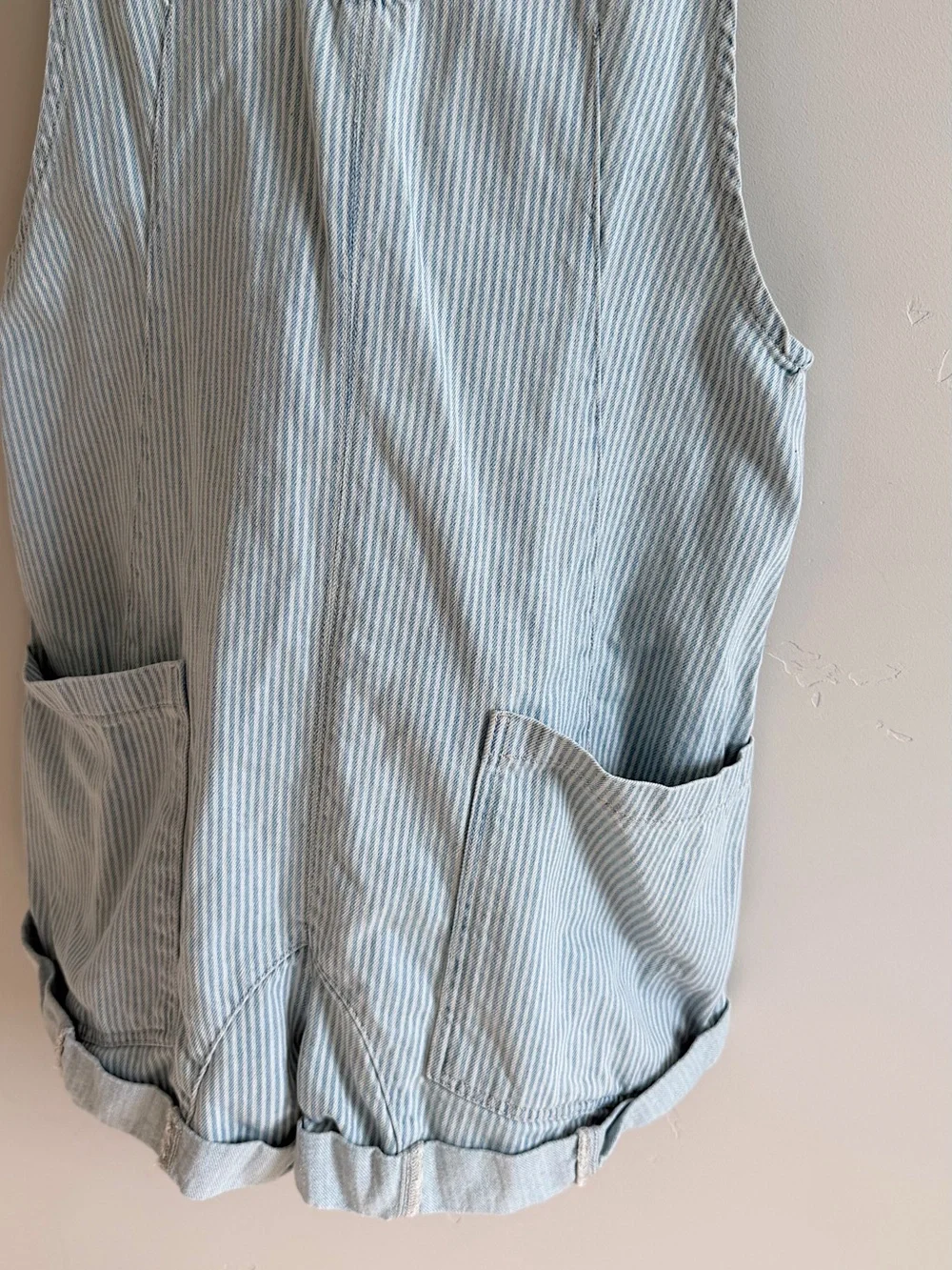 Free People High Roller Railroad Shortall in Pillow Talk Stripe